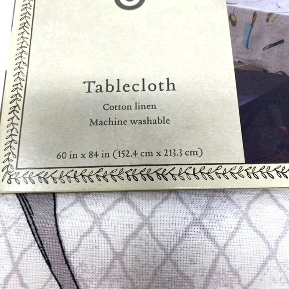 John Derian Target 84"x60" Cutlery Toss Printed Rectangle Tablecloth Farmhouse - Picture 4 of 6